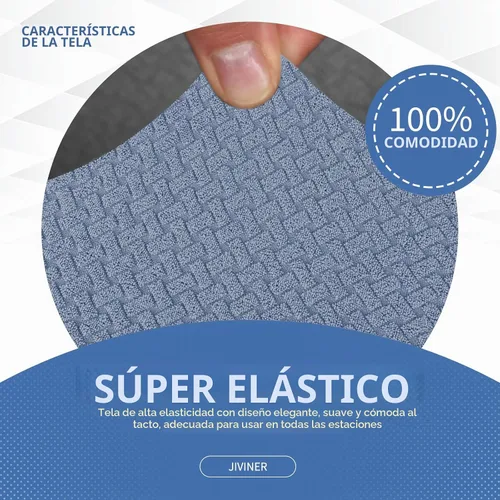 Vista 5 de JIVINER Fundas de sofá de 3 piezas para sofá de 2 cojines, funda elástica para sofá con 2 fundas de cojín de asiento extra grandes, fundas de sofá