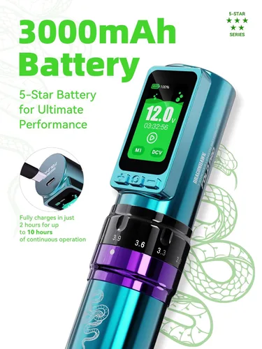 Vista 8 de Mast Tattoo Máquina de tatuaje plegable Pro inalámbrica Azul