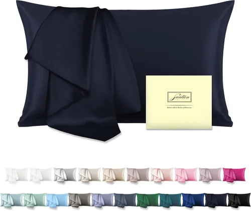 Vista 30 de Funda de almohada de seda para cabello y piel, suave, transpirable y resistente, funda de almohada de seda de tamaño Queen, fundas de almohada