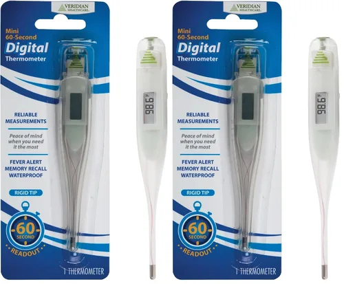 Vista 8 de Veridian Healthcare Termómetro digital Lectura de 60 segundos Mediciones Fahrenheit Punta Rígida Alerta de fiebre Garantía de un año