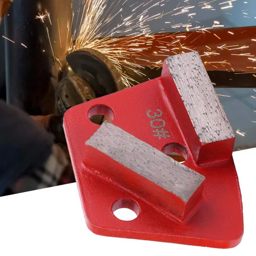 Vista 3 de Disco de almohadilla de molienda de piso, 3 piezas, raspador abrasivo trapezoidal de grano 30 en forma de abanico de 2 dientes, herramientas