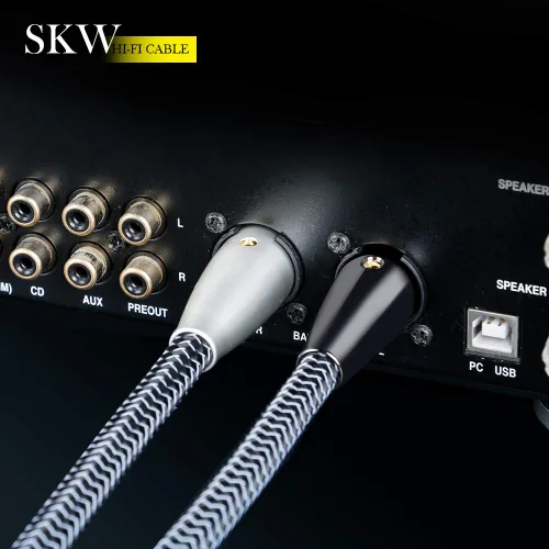 Vista 5 de SKW Cable de micrófono XLR equilibrado macho a hembra de alta gama WG Series A de 3 pines de 4.9 pies/4.9 ft (2 cables)