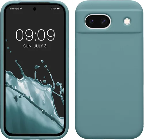 Vista 214 de kwmobile Funda Compatible con Google Pixel 6 Pro - Funda de Teléfono de Silicona TPU con Acabado Suave - Azul Caribe