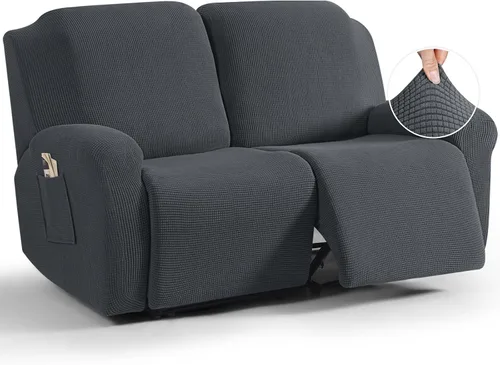 Vista 70 de TAOCOCO Funda reclinable de 4 piezas, funda elástica para sofá reclinable de 4 piezas, funda reclinable con 1 asiento, protector de sofá suave