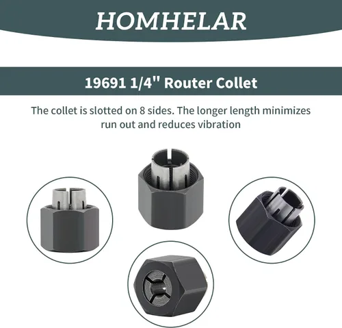 Vista 4 de 19691 1/4" Router Collet Reemplaza para 326286-04, 2610906283, Hitachi 323-293