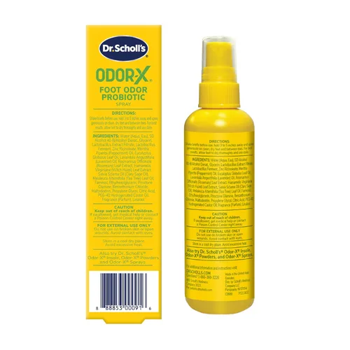 Vista 8 de Dr. Scholl's ODOR-X - Aerosol probiótico de olor para pies, 4 onzas/ Elimina inmediatamente los peores olores - Evita que vuelvan los olores