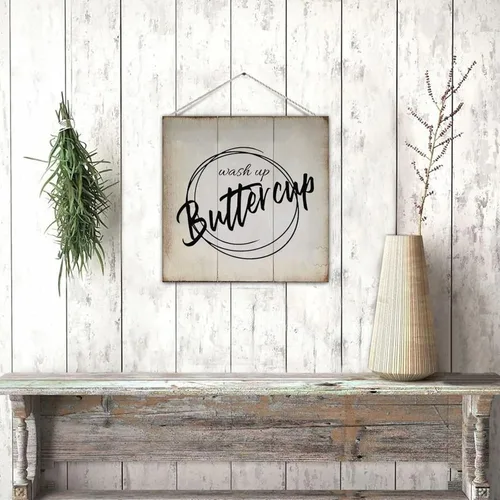 Vista 4 de Funny Bathroom Pallet Sign Plaque Wash Up Butter Cup Rural Wood Family Sign Board Country Bathroom Wall Hanging Decor for Toilet Restroom Bathroom