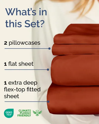 Vista 589 de Extra Deep Twin XL Sheet Set - 3 Piece College Dorm Room - White 01-Blanco