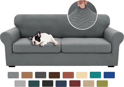 Vista 32 de XINEAGE Funda de diván para sofá en forma de L, fundas de sofá modular para mascotas, funda de asiento de sofá antideslizante lavable, fundas