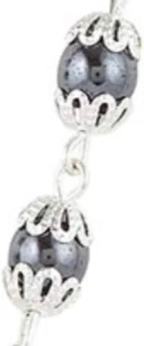 Vista 7 de Rosario italiano de plata de San Benito con cuentas de oración negras de 0.236in y cuentas de plata de 0.315in hechas a mano (colección Paola Carola)