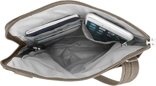 Vista 9 de Travelon - Bolso bandolera antirrobo clásico, doble cremallera, delgado