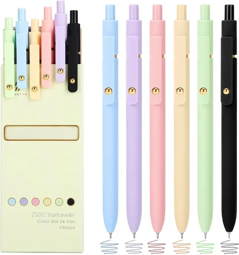 Vista 11 de Ddaowanx Bolígrafos de gel coloridos, punta fina retráctil de 0.5mm, bonitos bolígrafos con escritura y bocetos de colores, esenciales