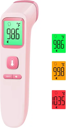Vista 10 de Termómetro sin contacto para adultos y niños, termómetro digital para bebés con alarma de fiebre, resultado rápido en 1 segundo, fácil de usar, modo