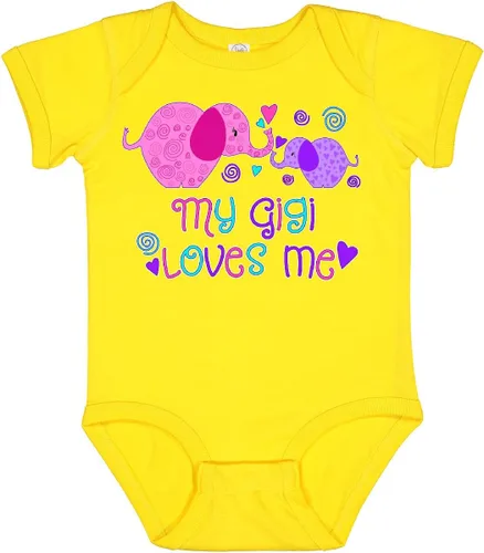 Vista 9 de inktastic My Gigi Loves Me - Body lindo de elefantes para bebé 0020 Blanco