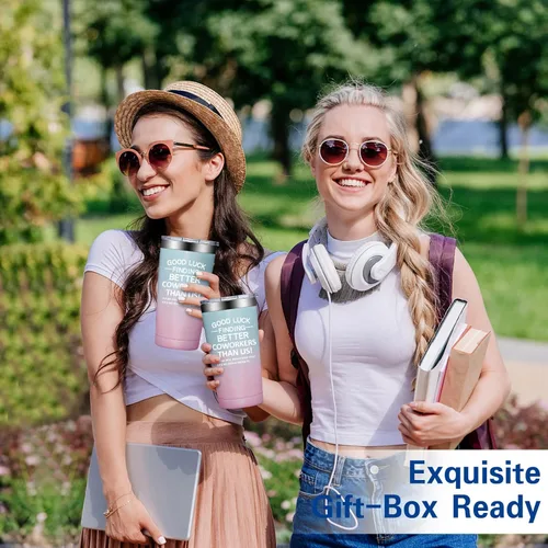 Vista 4 de Grifarny Regalos de despedida para mujeres – Vaso de despedida para compañeros de trabajo – Vaso de buena suerte para encontrar mejores compañeros