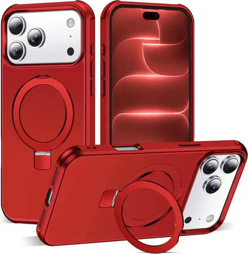 Vista 102 de SKYLMW - Funda compatible con iPhone 11 de 6.1 pulgadas, con soporte magnético invisible tipo anillo, funda translúcida de grado militar, compatible