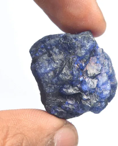 Vista 4 de GEMHUB Zafiro rugoso suelto 72.00 ct Piedra curativa de zafiro azul natural, zafiro en bruto para la fabricación de joyas, Gema, azul