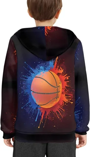 Vista 2 de JEOCODY Sudadera con capucha unisex para niños, lindo suéter de manga larga con bolsillo