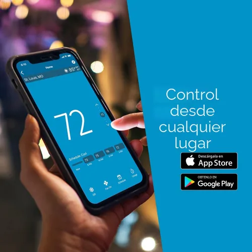 Vista 5 de Emerson Sensi Touch - Termostato inteligente Wi-Fi con pantalla táctil a color, funciona con Alexa, certificado Energy Star, requiere cable C, ST75