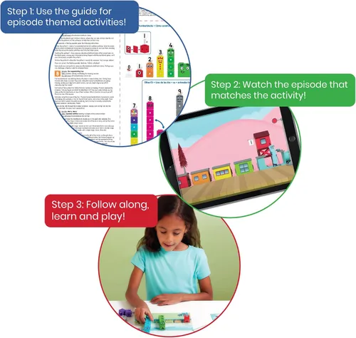 Vista 3 de hand2mind MathLink Cubes Numberblocks Juego de Actividades 1-10, 30 Actividades de Aprendizaje Preescolar, Bloques de Conteo, Cubos de Enlace