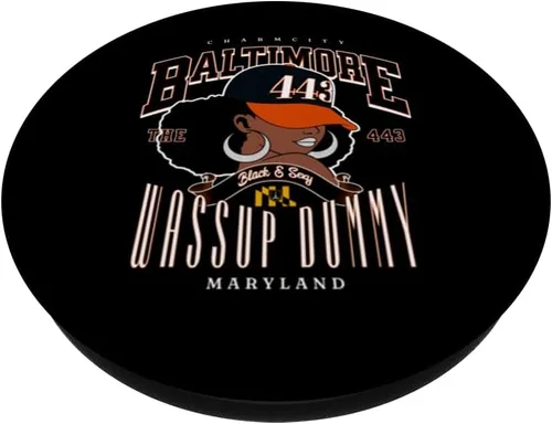 Vista 2 de 443 Código de área Baltimore Maryland Flag Blaq Girl Bmore Pride PopSockets estándar PopGrip