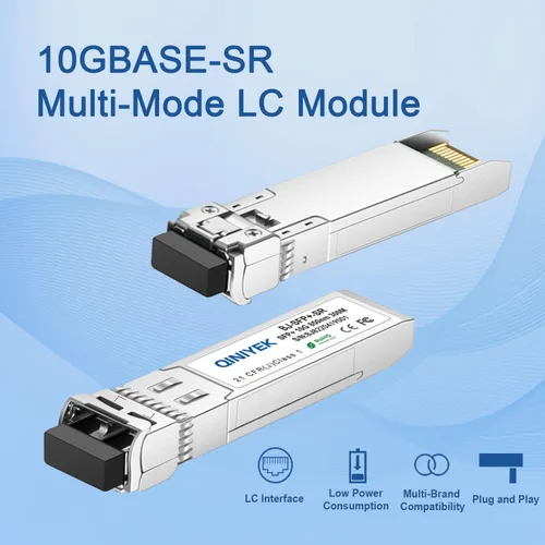 Vista 2 de Transceptor SFP+ 10GBase-SR, módulo SFP+ LC multimodo 10G 850 nm, hasta 984.3 ft, compatible con Cisco SFP-10G-SR, Unifi UF-MM-10G, Meraki