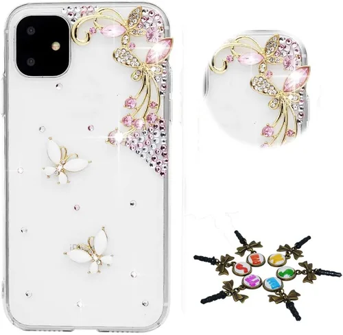 Vista 31 de Sparkle - Funda para teléfono compatible con Samsung Galaxy Z Flip 2 5G - Elegante - Funda 3D hecha a mano con diseño de diamantes de imitación