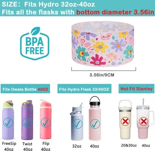 Vista 2 de HEYSKAY Protective Flask - Bota de silicona de 32 onzas y 40 onzas para botella de agua de boca ancha, base de cubierta inferior de botella de agua