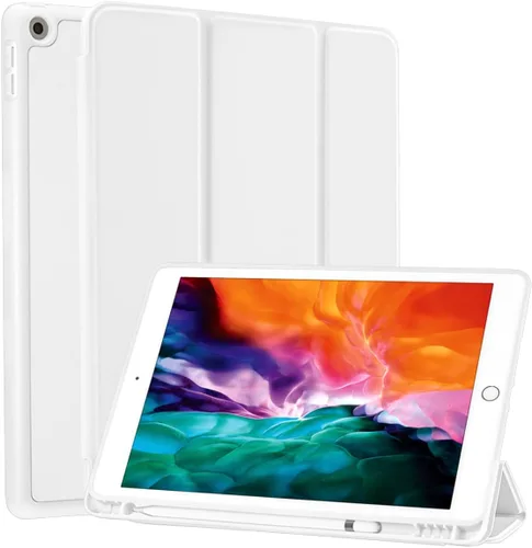 Vista 10 de Funda compatible con Apple iPad 9.7 2018 iPad 6ª generación/iPad de 5ª generación 2017 con soporte para lápices, funda protectora delgada y suave