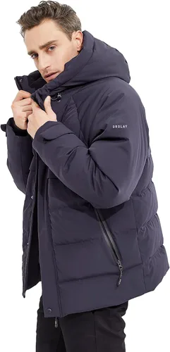 Vista 4 de Orolay Chaqueta de plumón de invierno con capucha ajustable para hombre