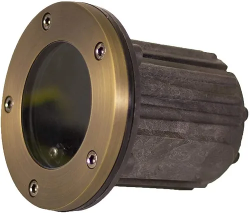 Vista 3 de Luz de pozo de latón de 12 V (parte superior abierta) con bombilla LED MR16 blanca cálida de 5 W 2700 K para iluminación de paisaje de bajo voltaje