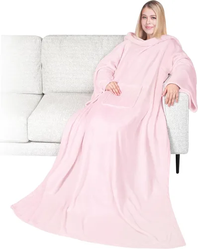 Vista 21 de PAVILIA Wearable Blanket with Sleeves for Adult Women Men, Cozy Fleece Warm Wrap Throw with Arms, Gifts for Christmas, Wife