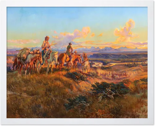 Vista 67 de Poster Master Póster vintage de The Lookout, estampado retro de vaquero, arte occidental, arte del salvaje oeste, arte de equitación, regalo