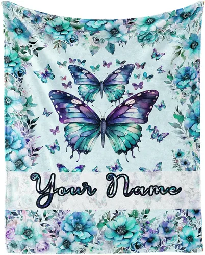 Vista 13 de Manta de mariposa de 40 x 30 pulgadas, franela con temática de mariposas lindas y coloridas, manta suave para siesta en el hogar, oficina