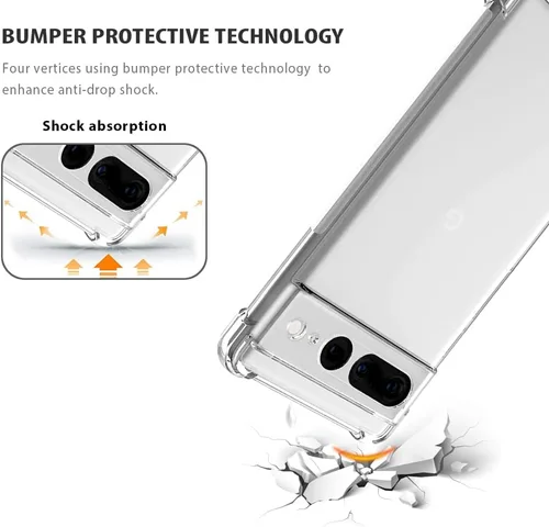 Vista 5 de Funda para teléfono Google Pixel 7 Pro, transparente, ajustable, con cordón para el cuello, para mujeres, niñas, TPU suave, delgada, a prueba