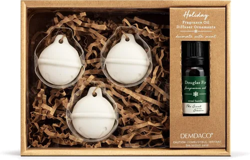 Vista 5 de DEMDACO Jingle Bell - Difusor de aceite de fragancia de loza blanca para colgar