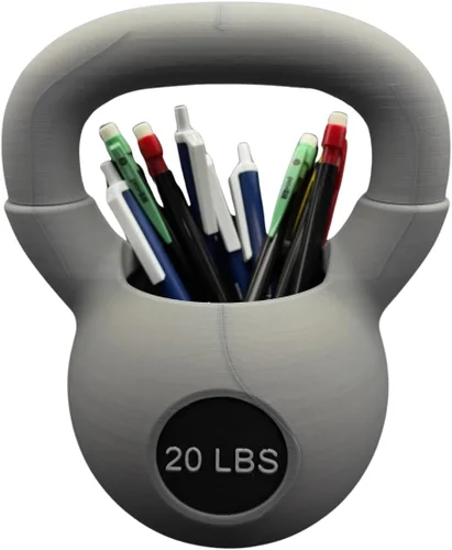 Vista 5 de Paquete de accesorios de escritorio con temática de gimnasio, soporte para tarjetas de visita con mancuernas, organizador de bolígrafos con pesas