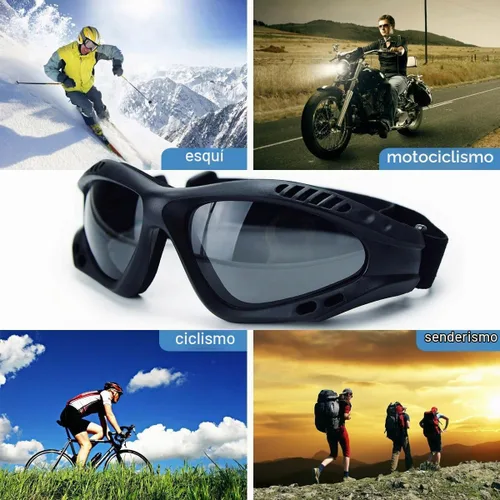 Vista 2 de Viriber Gafas de motocicleta - Gafas de protección UV para exteriores, gafas de combate a prueba de polvo
