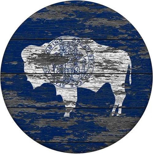 Vista 3 de Wyoming Bandera de madera climatizada – PopSockets agarre y soporte para teléfonos y tabletas