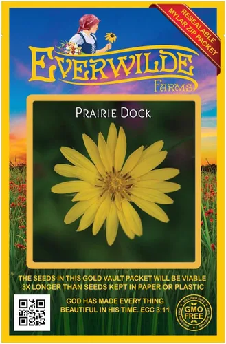 Vista 4 de Everwilde Farms - Semillas de flores silvestres nativas de Prairie Dock de 1 onza - Gold Vault