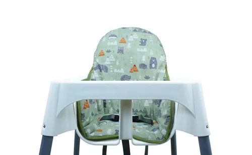 Vista 6 de ZARPMA Fundas de asiento de algodón para silla alta IKEA Antilop, superficie de algodón y acolchado, diseño de bosque plegable para silla de bebé