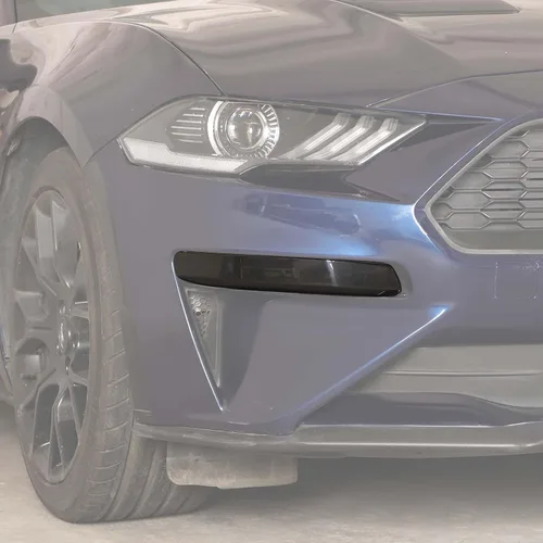 Vista 6 de Kit de embellecedores para faros antiniebla delanteros compatible con Ford Mustang 2018-2023 (negro ahumado)