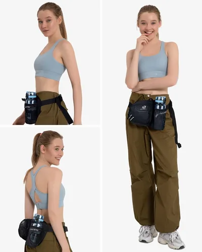 Vista 7 de Waterfly - Cangurera de senderismo con soporte para botella de agua para hombres y mujeres, para correr y pasear al perro, para iPhone 8 Plus