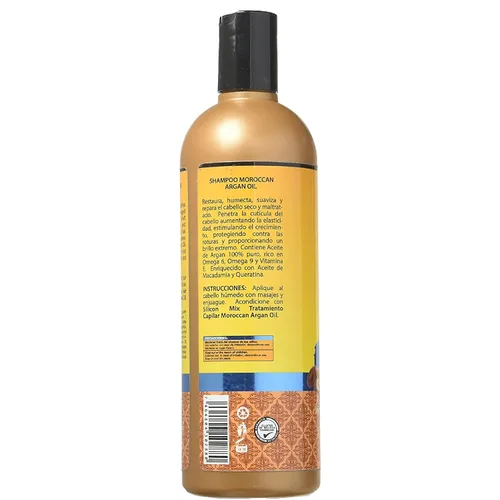 Vista 4 de Silicon Mix Champú marroquí de aceite de argán + tratamiento capilar de 16 oz "Set