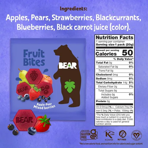 Vista 2 de Bear Mordeduras de frutas de bayas mixtas, 3.5 oz