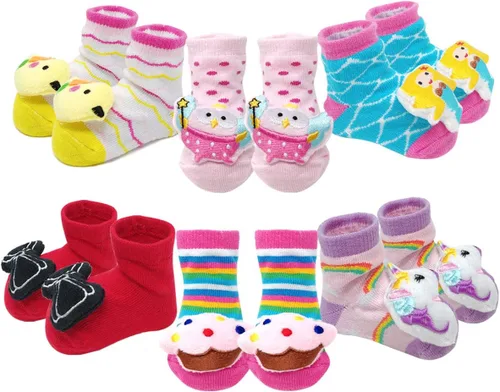 Vista 9 de Bowbear Adorables calcetines antideslizantes para bebé, 6 pares