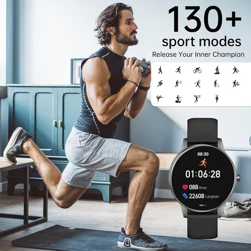 Vista 5 de Relojes inteligentes para hombres y mujeres (respuesta/hacer llamadas), pantalla HD de 1.27 pulgadas con monitor de frecuencia cardíaca/sueño, más