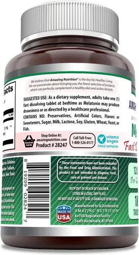 Vista 3 de Amazing Formulas - Suplemento de melatonina de 12 mg por porción, sin OMG, sin gluten, fabricado en Estados Unidos (180, fresa)