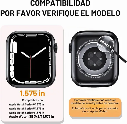 Vista 2 de BOTOMALL - Funda protectora para reloj 38mm 42mm 40mm 44mm (1.5 pulgadas, 1.65 pulgadas, 1.5 pulgadas, 1.73 pulgadas), poliuretano termoplástico