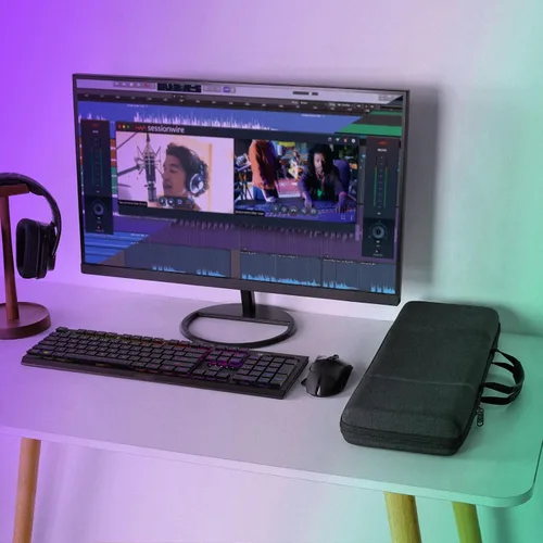 Vista 5 de Geekria Funda de teclado de tamaño completo, funda rígida de transporte de viaje para computadora de 108 teclas, teclado mecánico compatible